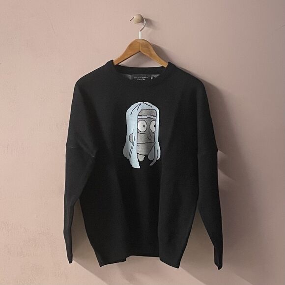 Daylight Curfew Collector Black Adult Swim Rick & Morty Knit Sweater Sz XL NWOT - Picture 1 of 12